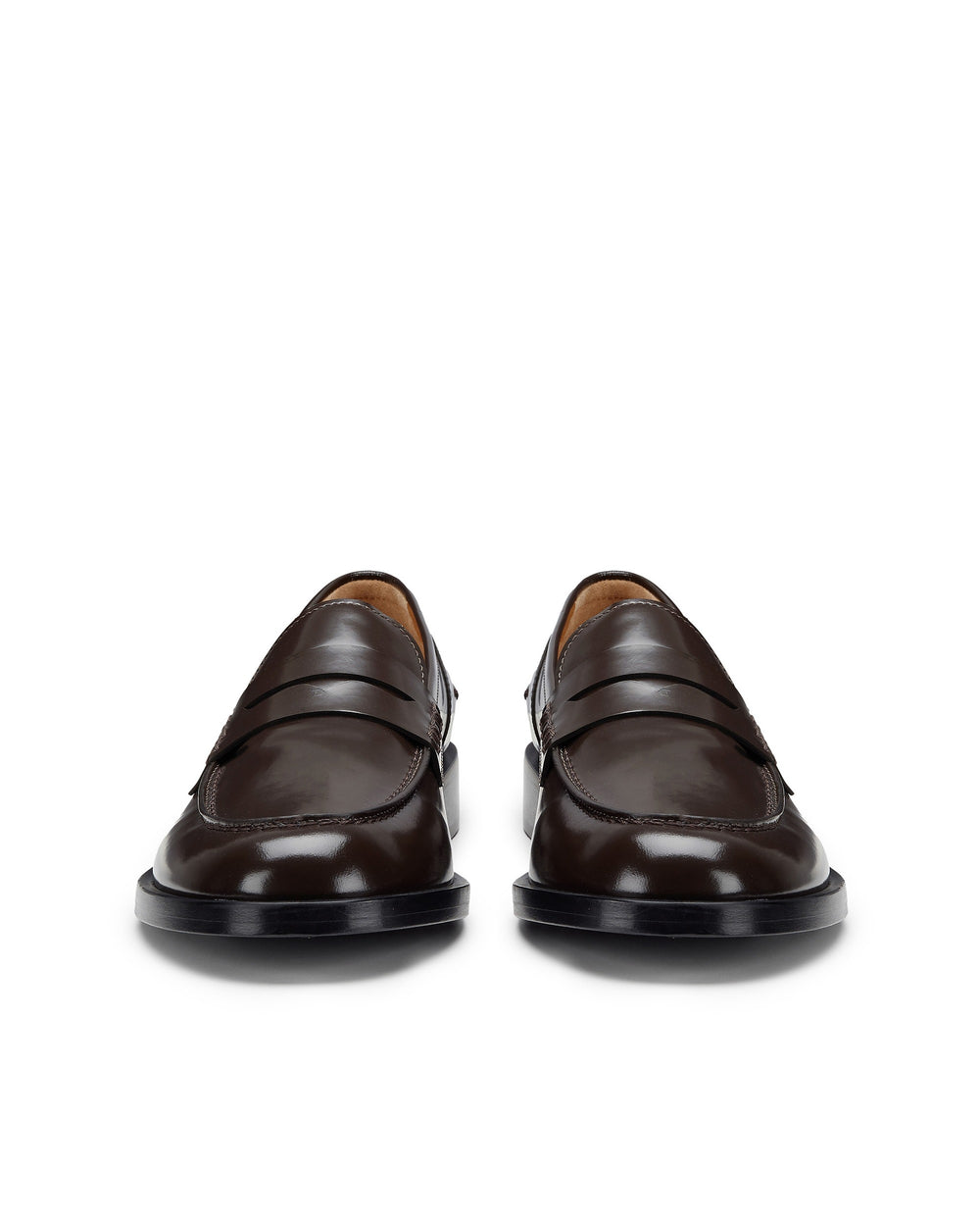 brown leather loafer