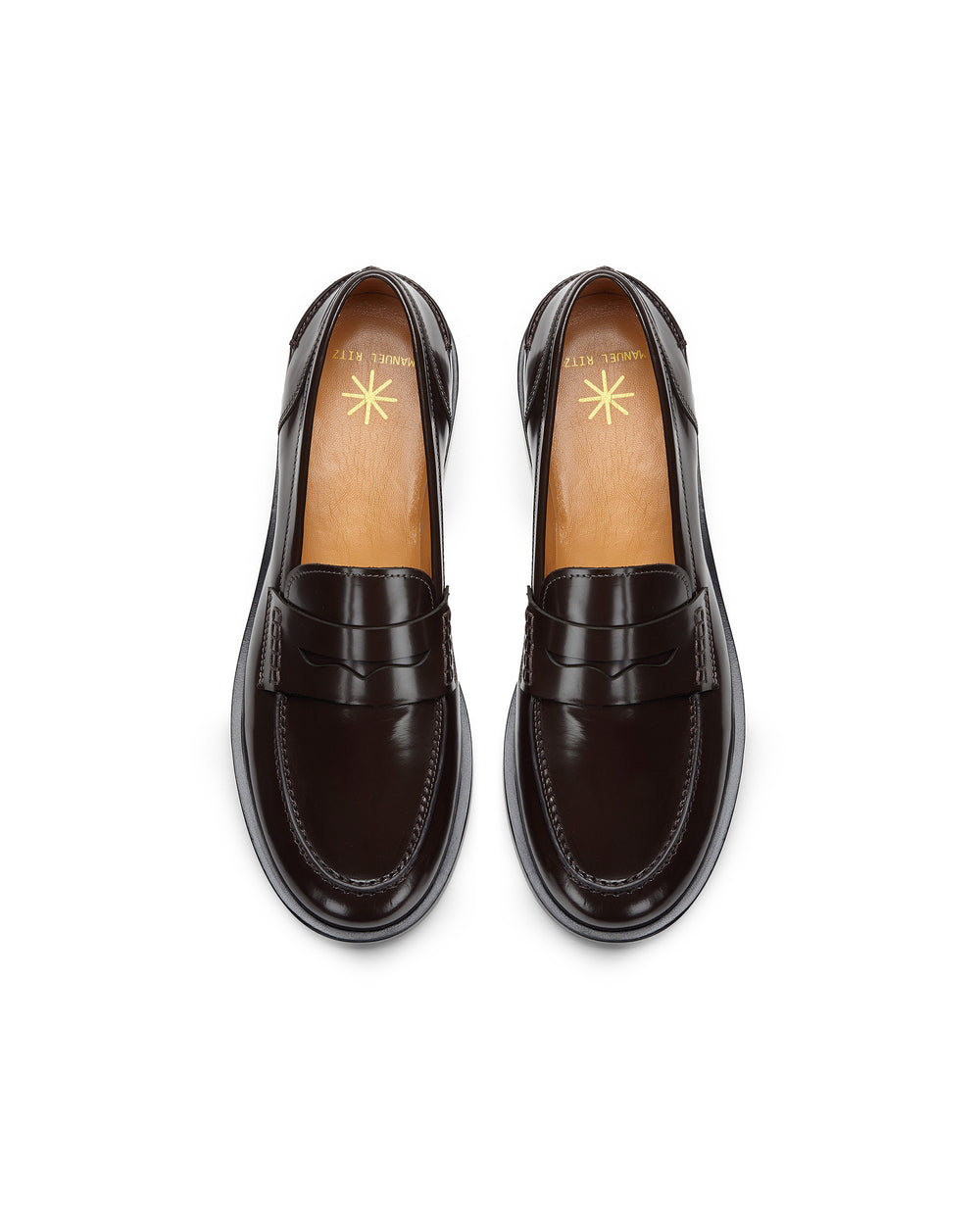 brown leather loafer