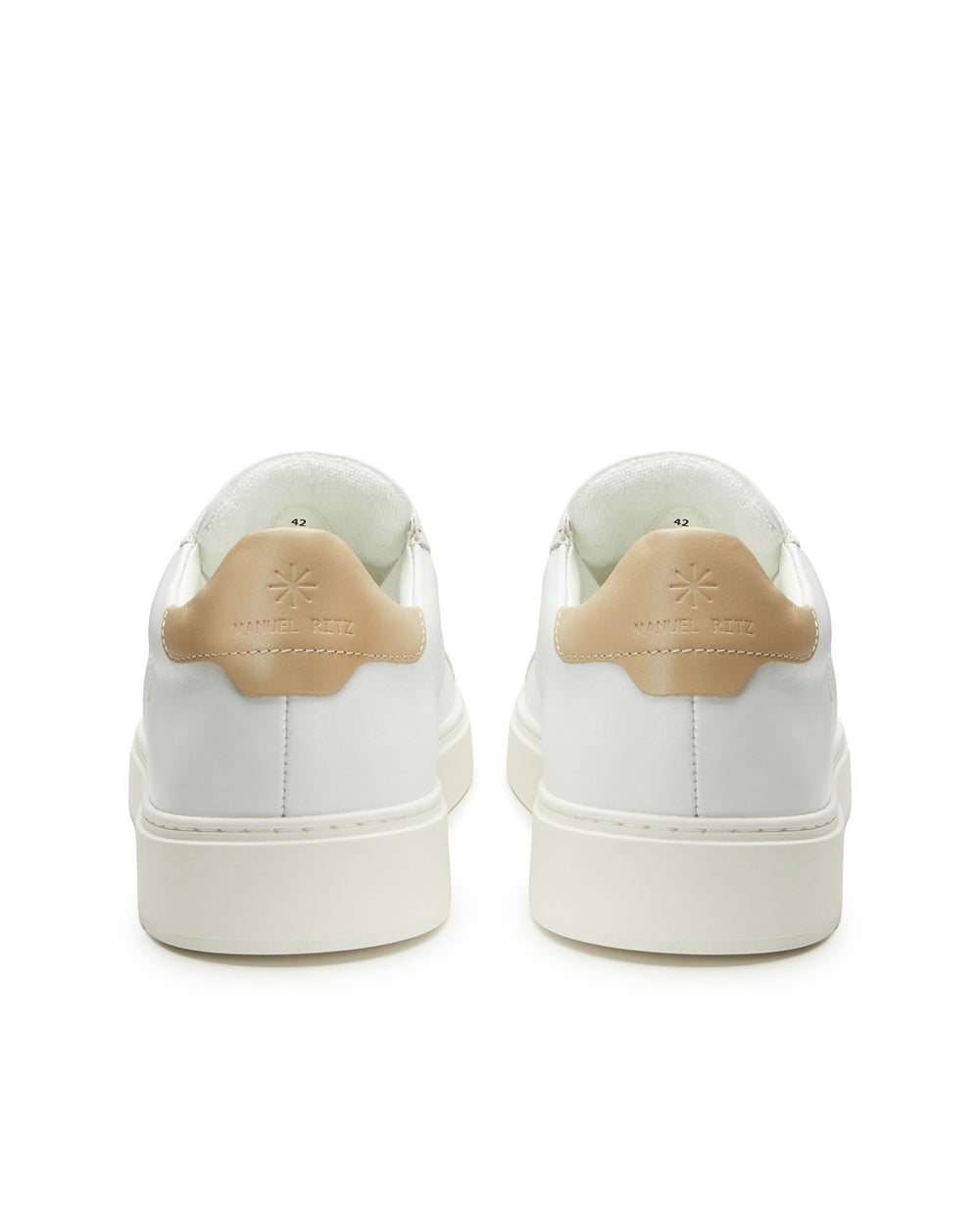 beige leather sneakers