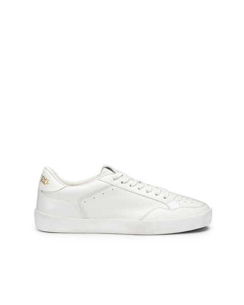 white leather mix sneakers