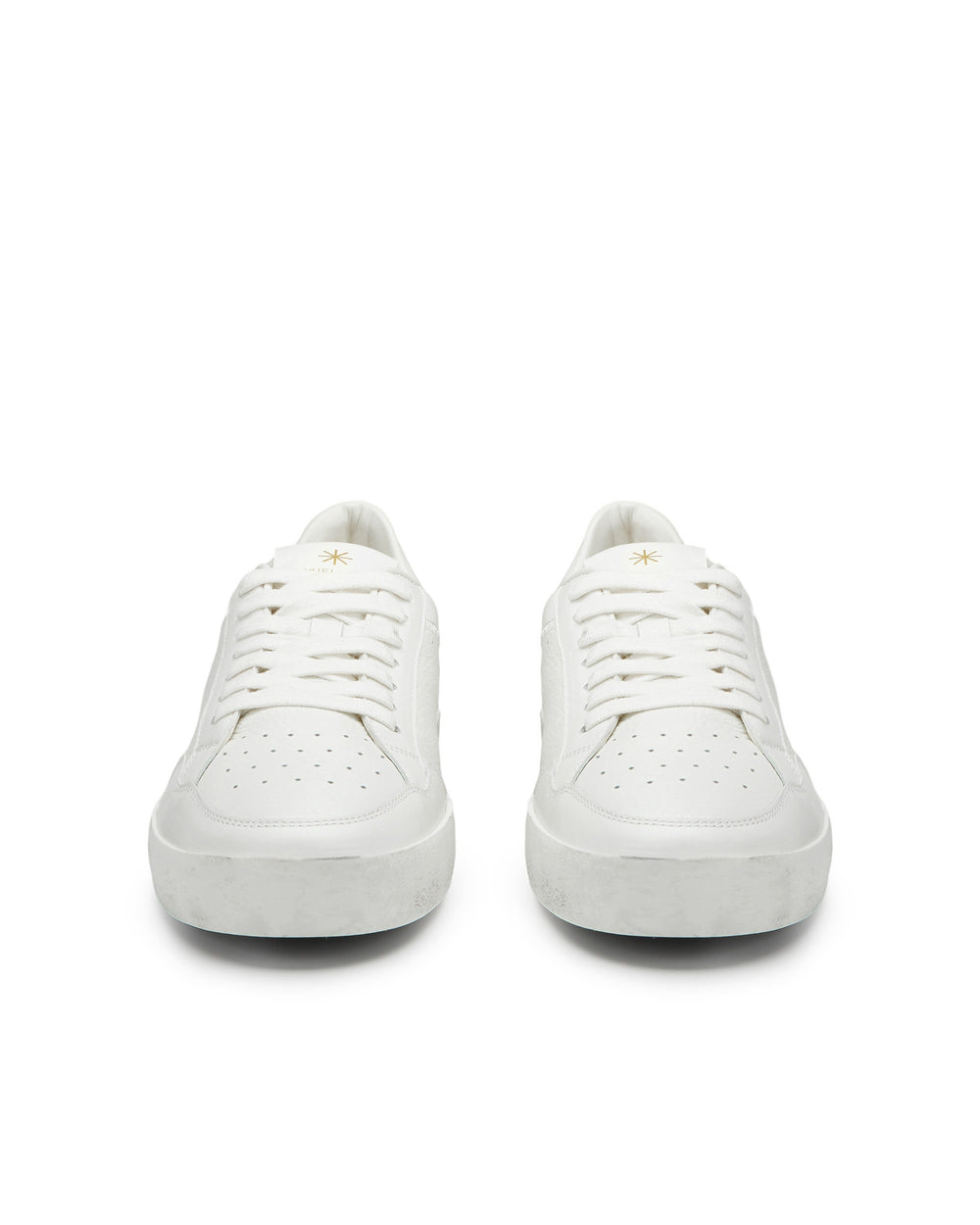 white leather mix sneakers