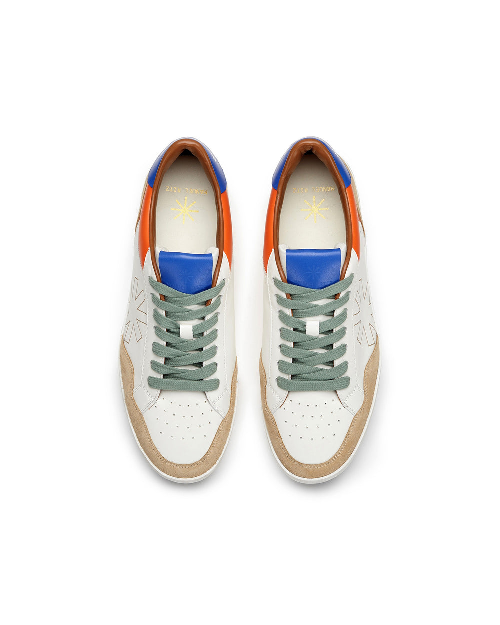 orange leather sneakers