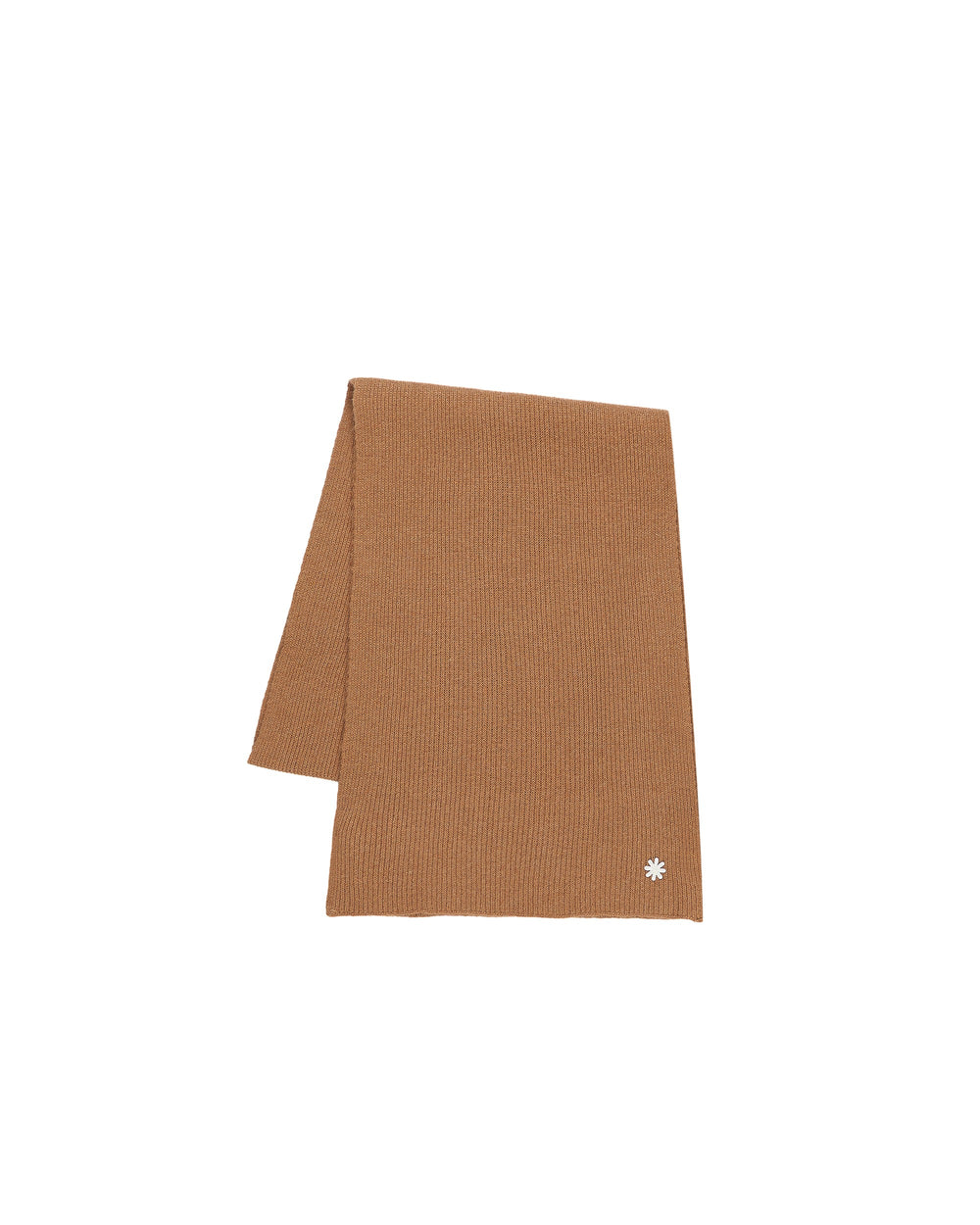 beige english rib cashmere blend scarf