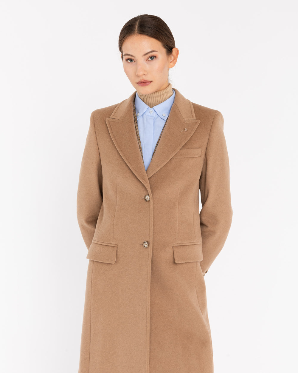 beige cashmere wool cloth coat