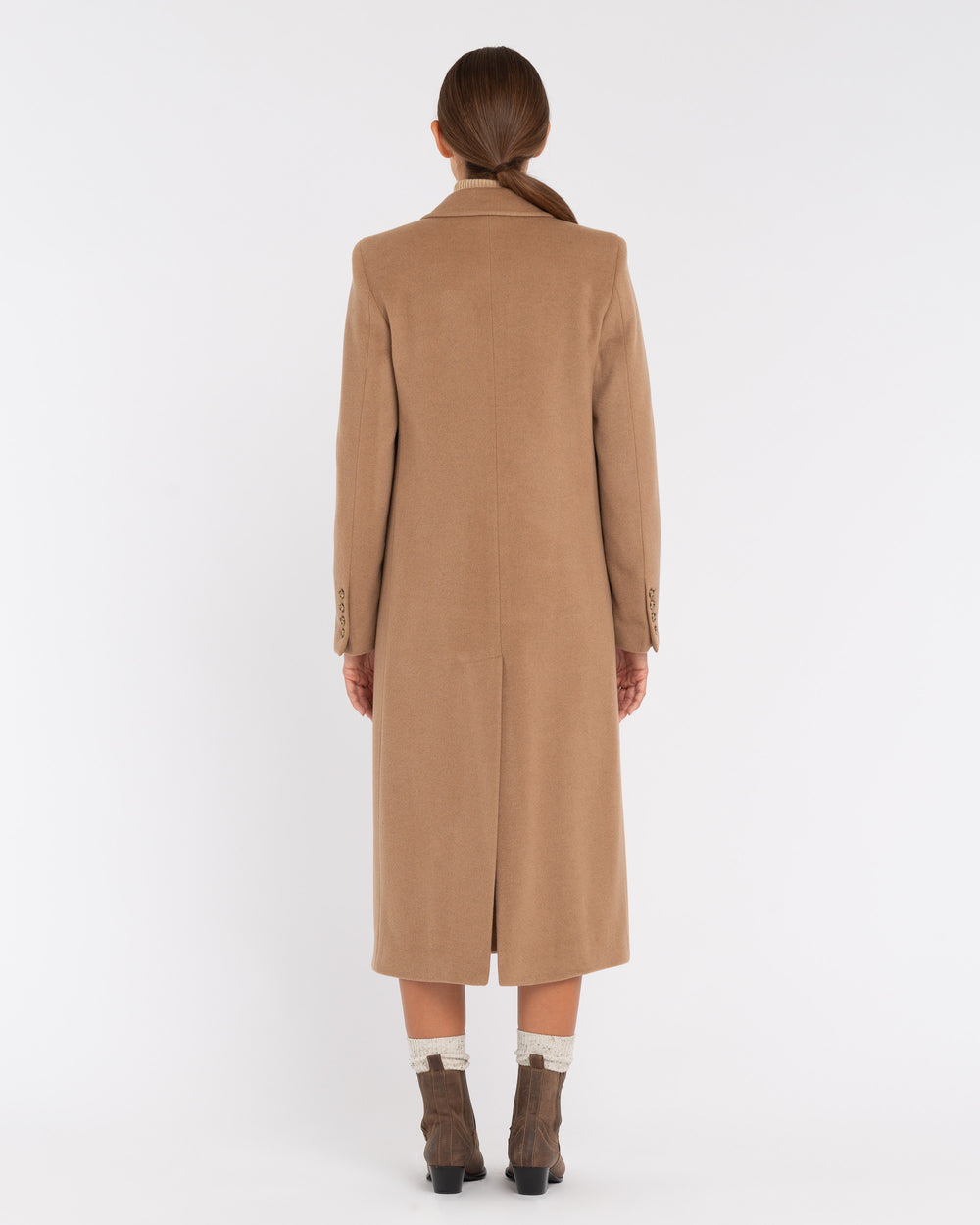 beige cashmere wool cloth coat