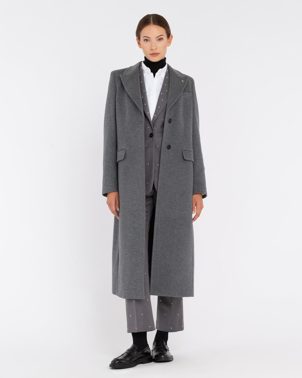 gray cashmere wool cloth coat