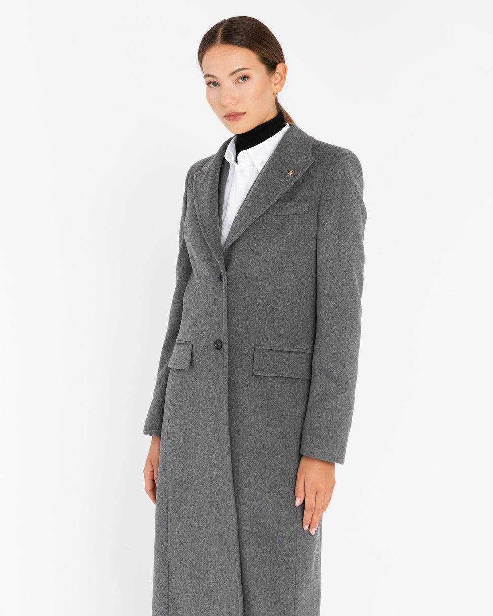 gray cashmere wool cloth coat