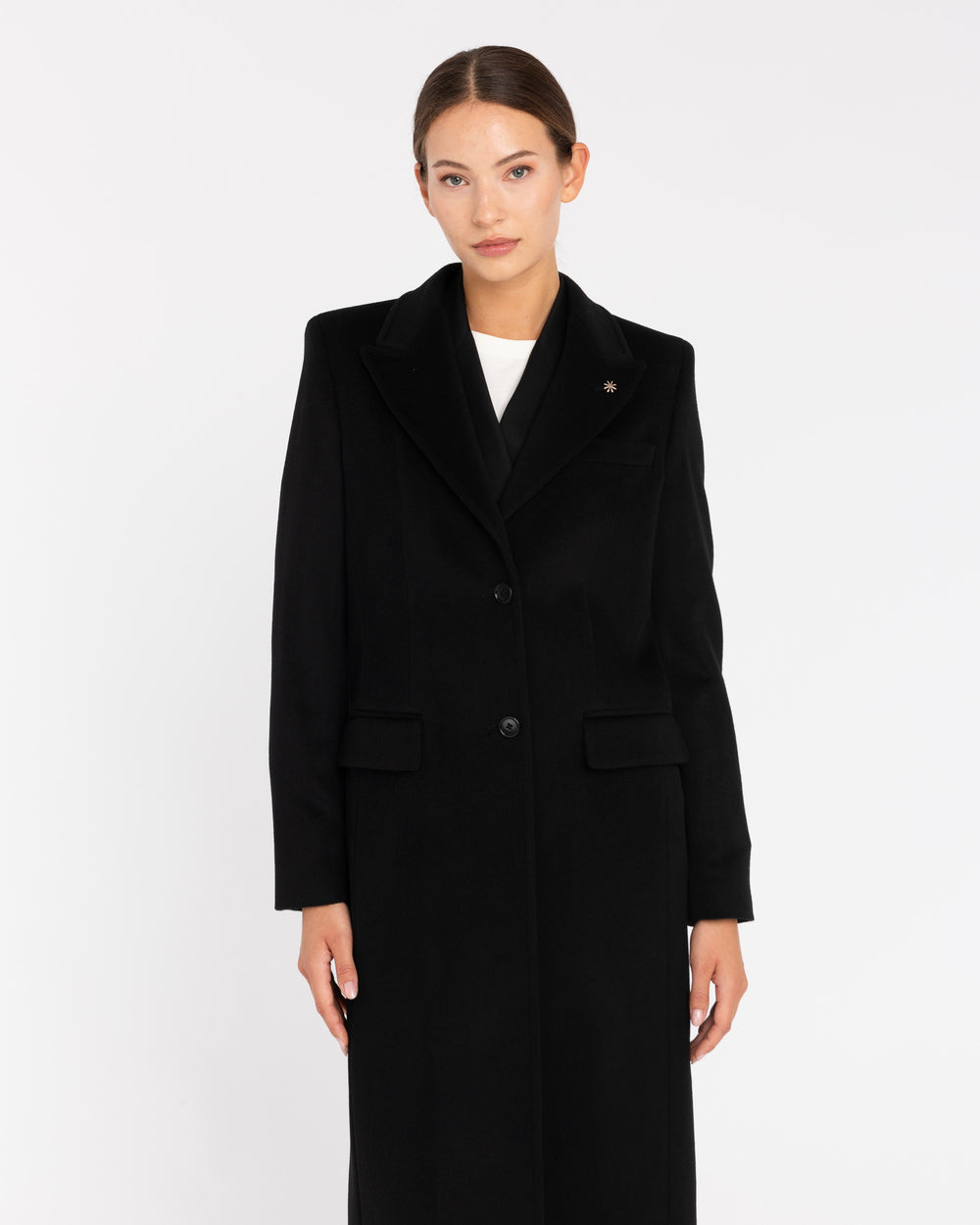 black cashmere wool cloth coat