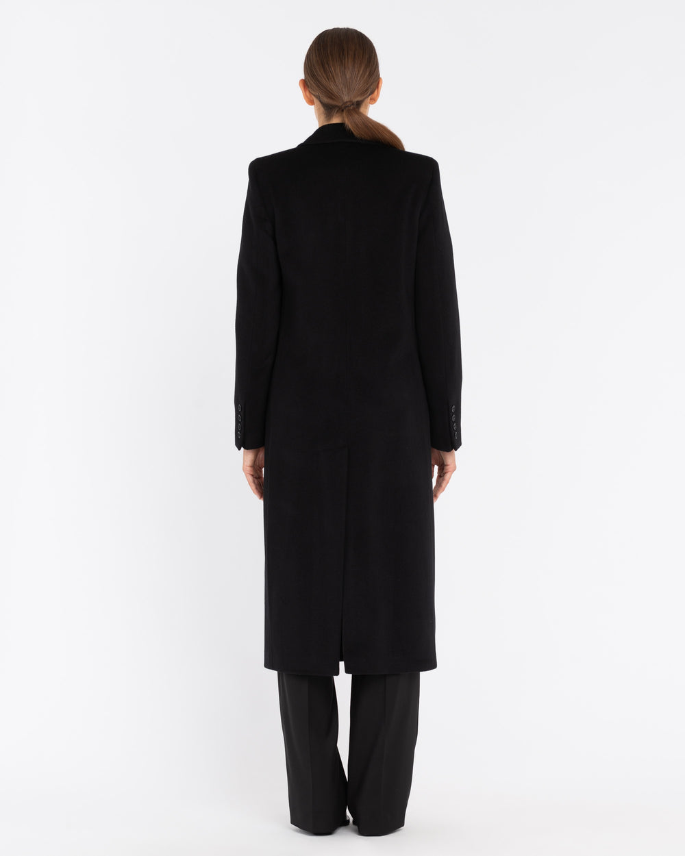 black cashmere wool cloth coat