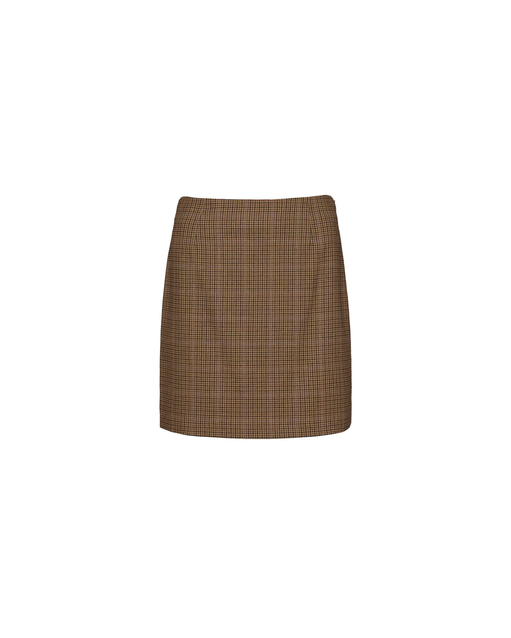 beige pied de poule viscose blend mini skirt