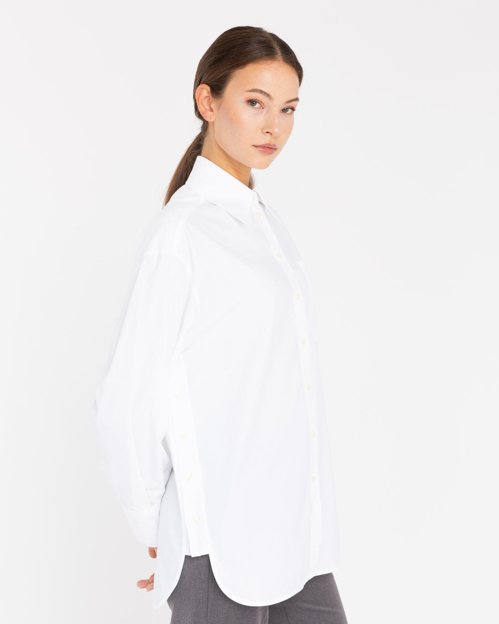 white cotton twill over shirt