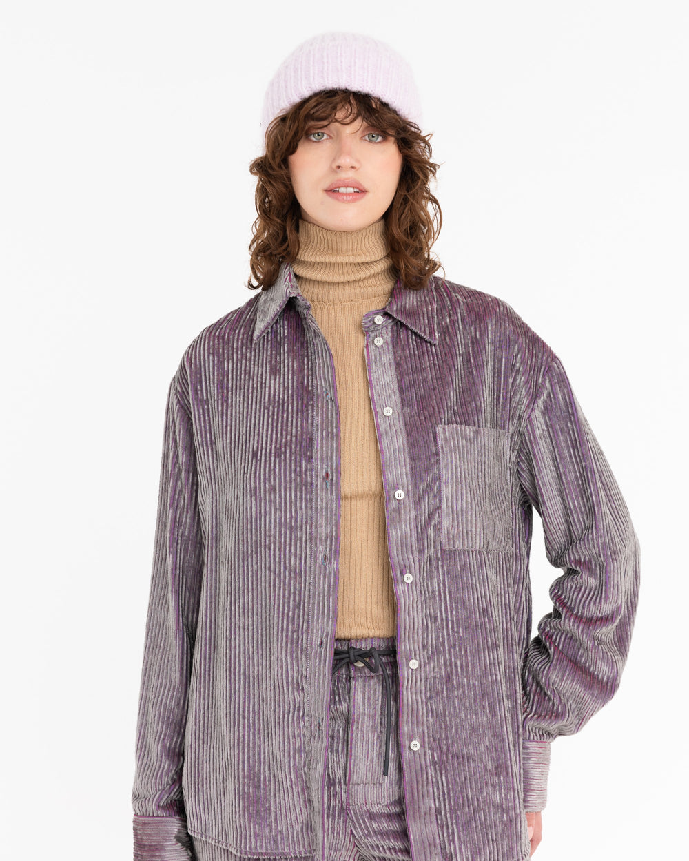 gray viscose chenille over shirt