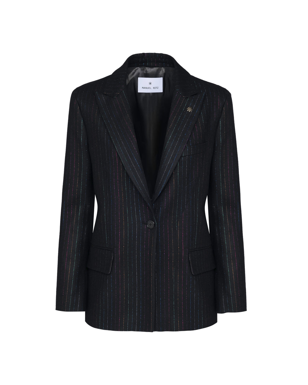 black lurex coloured wool blend blazer