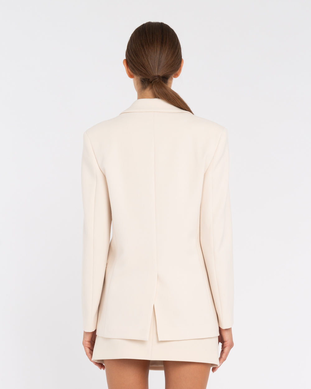 white stretch viscose blend blazer