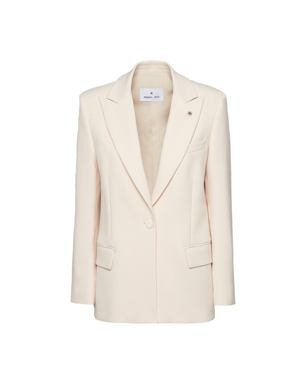 white stretch viscose blend blazer