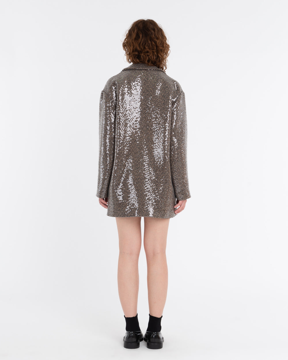 brown sequin chevron jacket