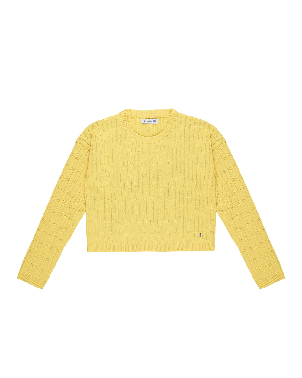 yellow plaited cropped jersey