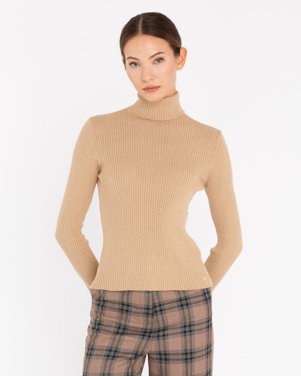 beige turtleneck sweater