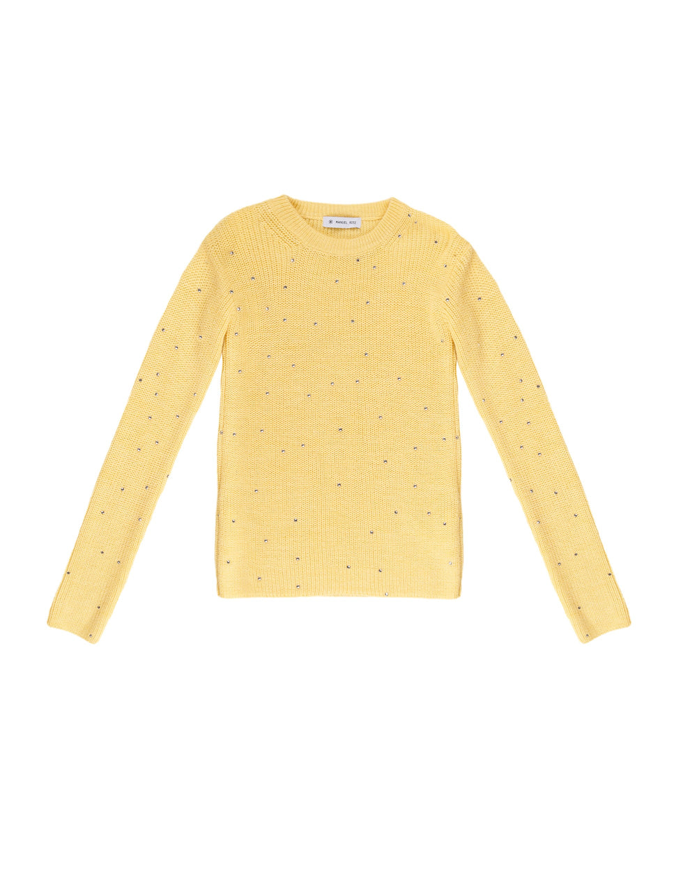 yellow english rib knit with appliqués