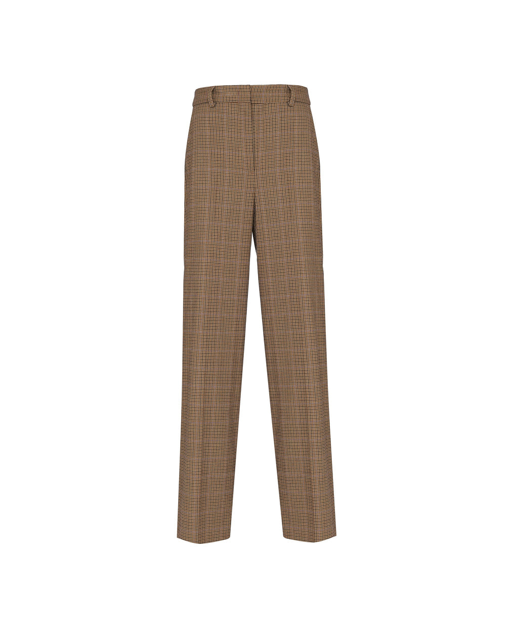 beige viscose blend pied de poule trousers