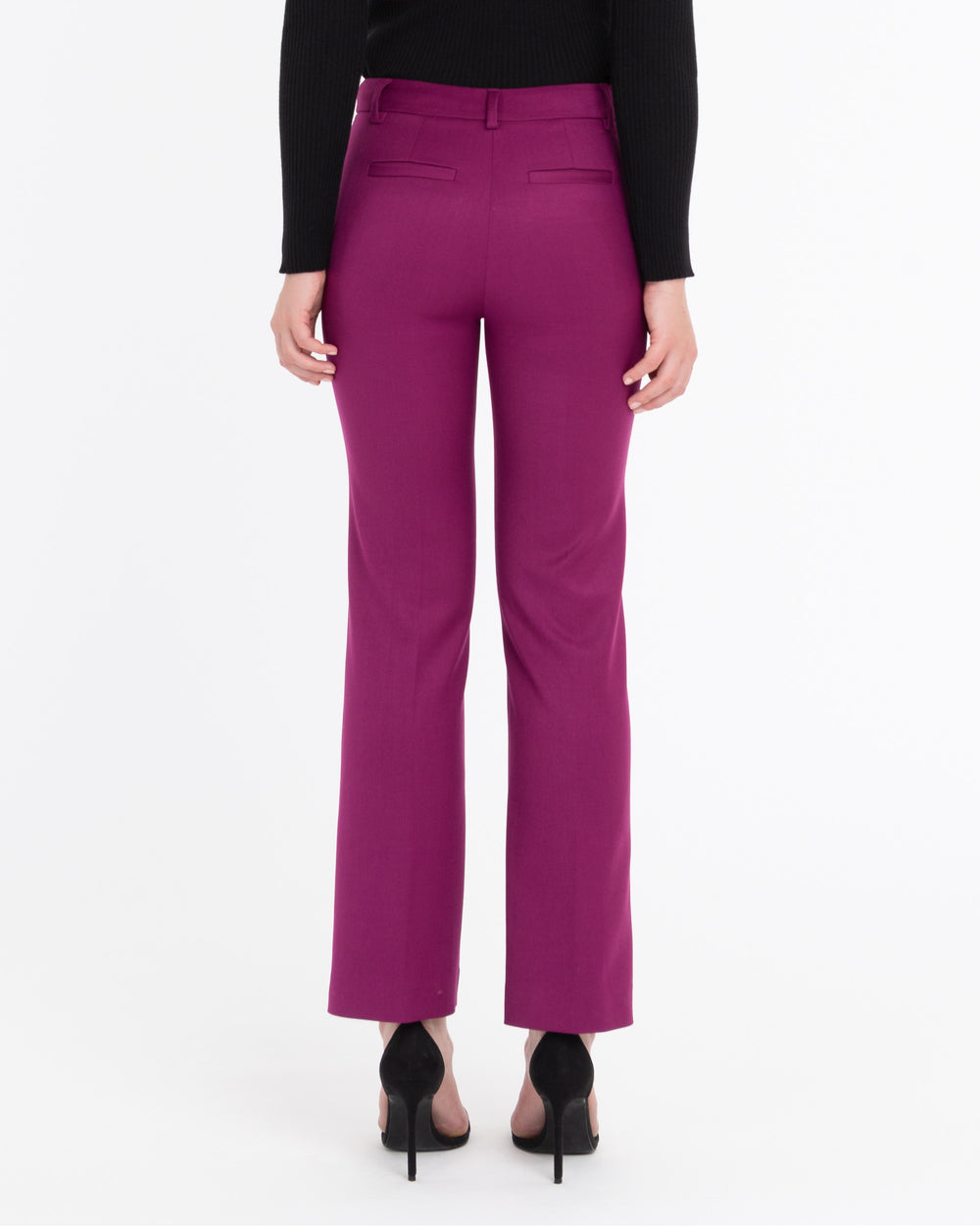 violet trousers with poly viscose stretch appliqués