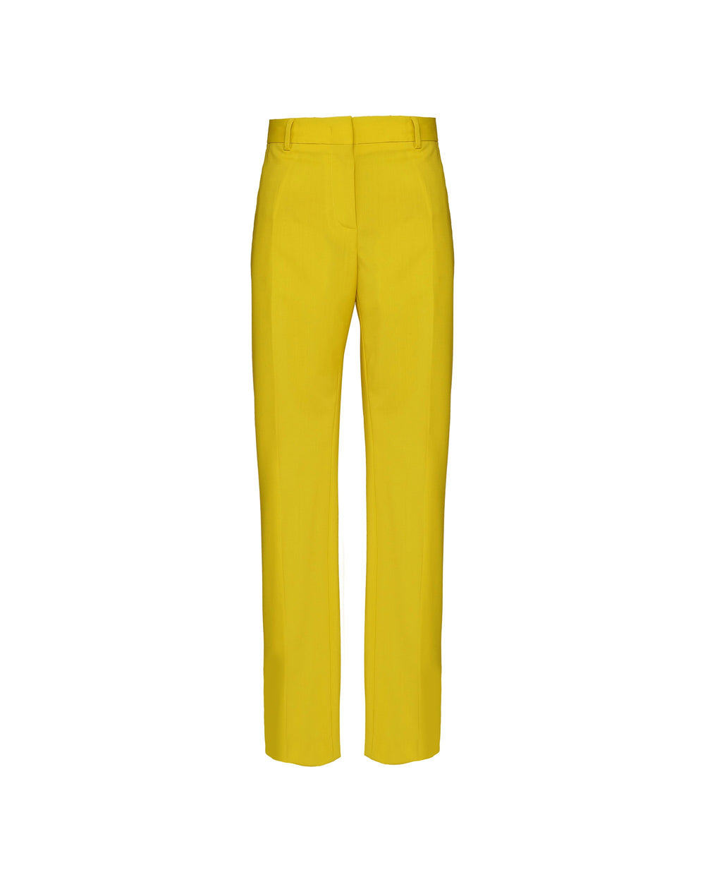 yellow wool bell bottom trousers