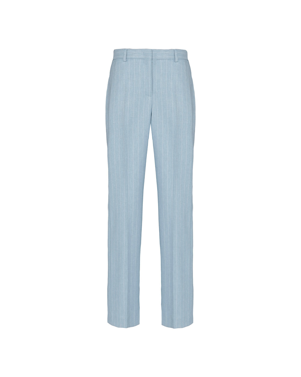 light blue striped poly viscose trousers