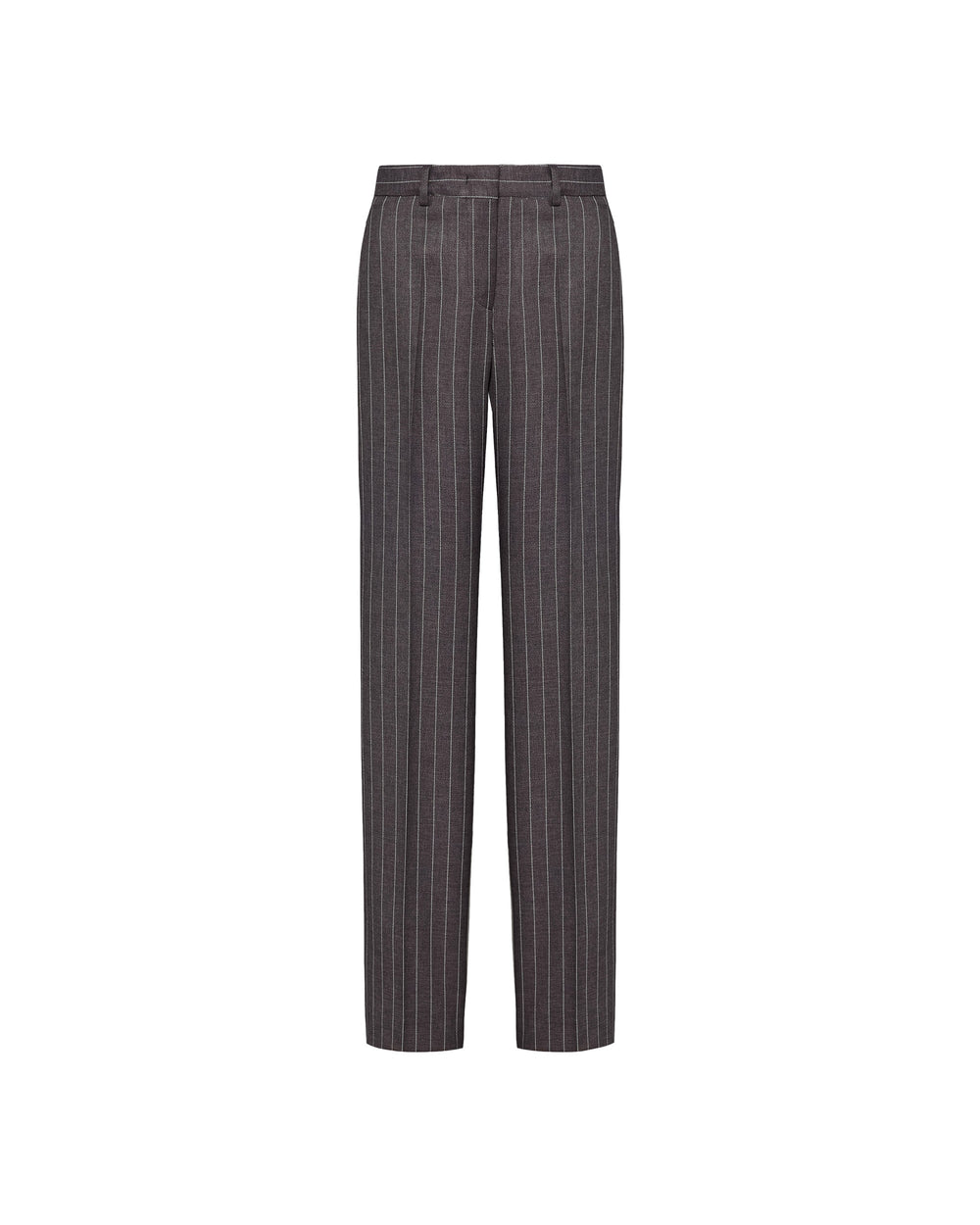 gray striped poly viscose trousers