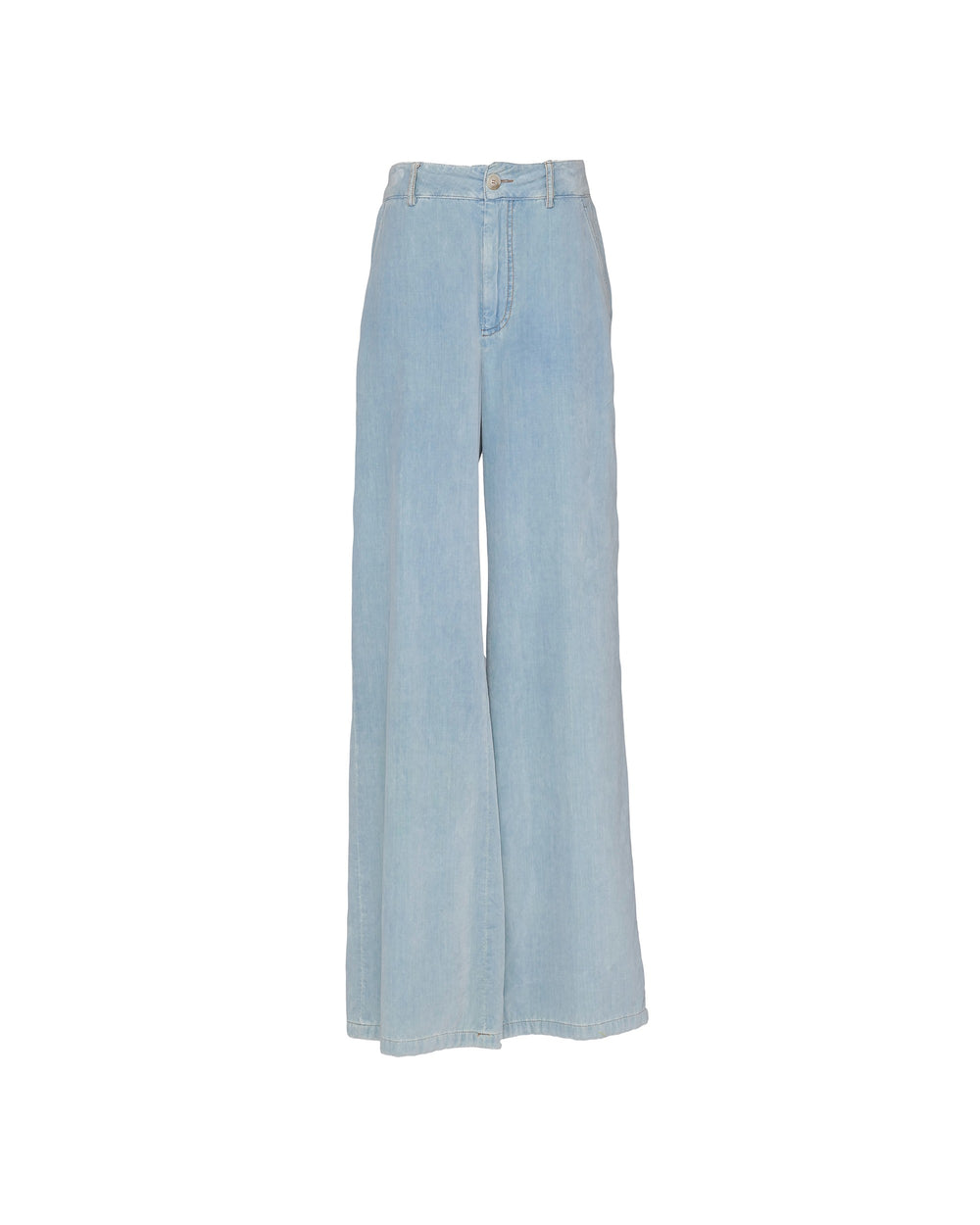 light blue plain velvet washed trousers