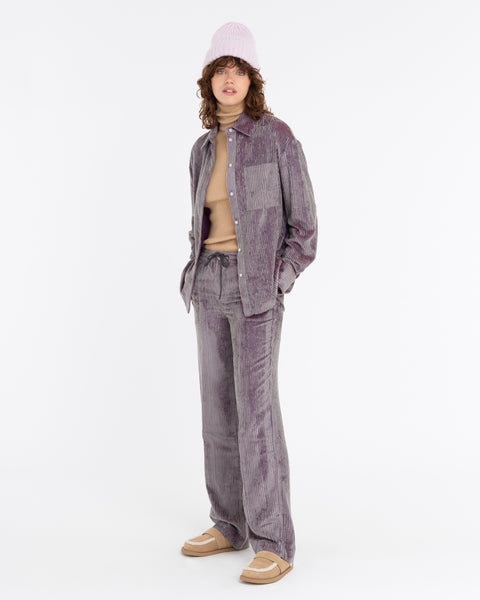 gray fluid viscose chenille trousers