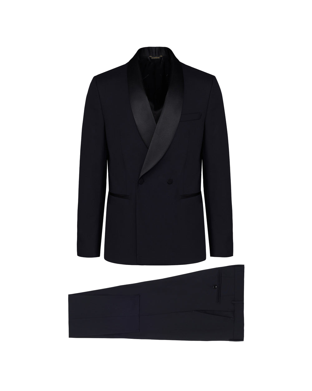 blue double breasted wool cloth suit