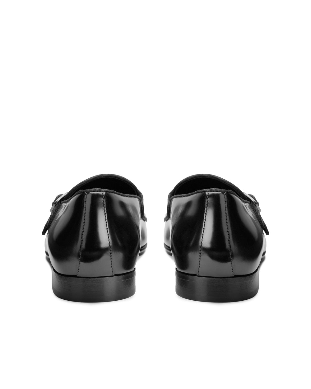 black leather monk strap loafer