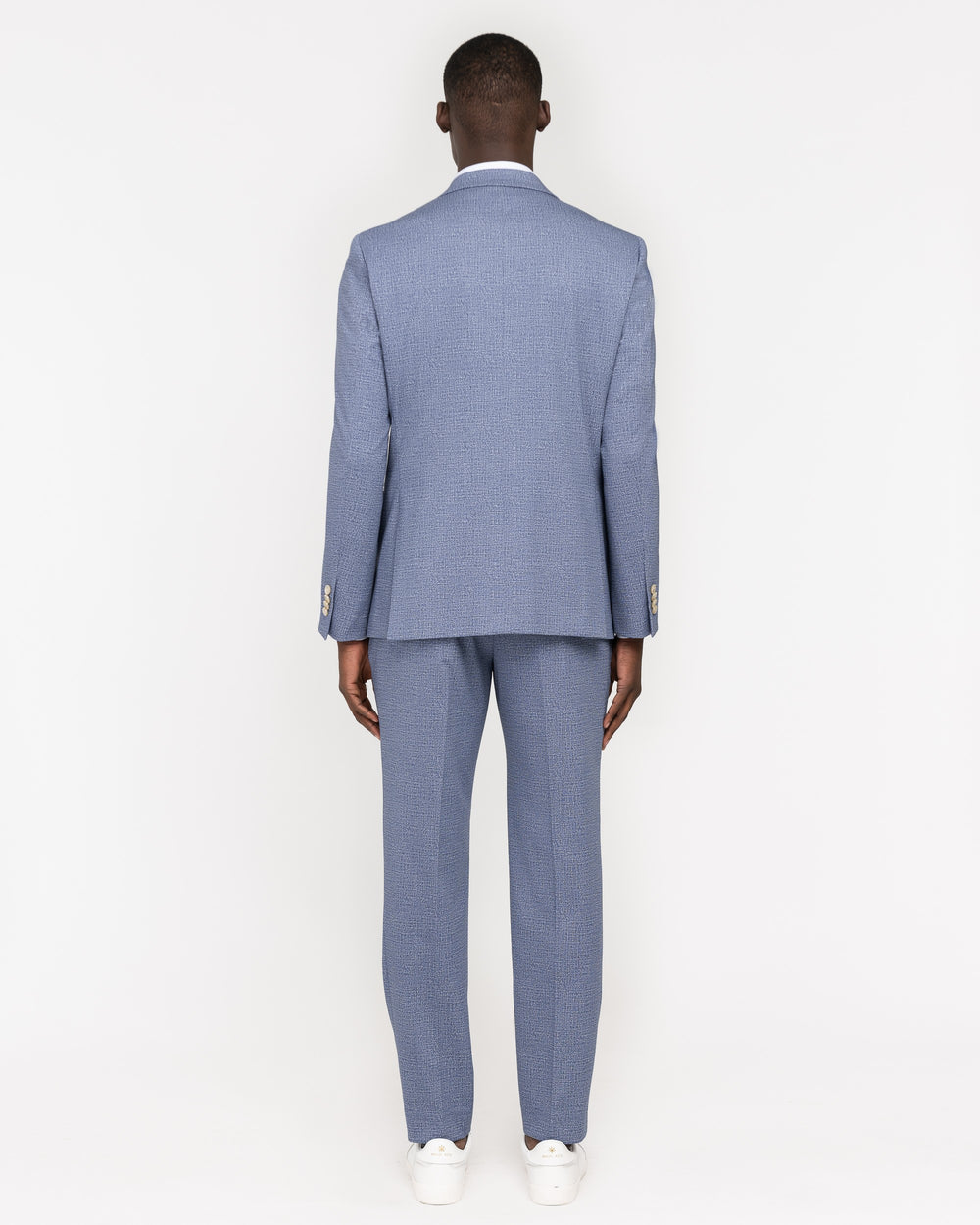 blue stretch jersey suit