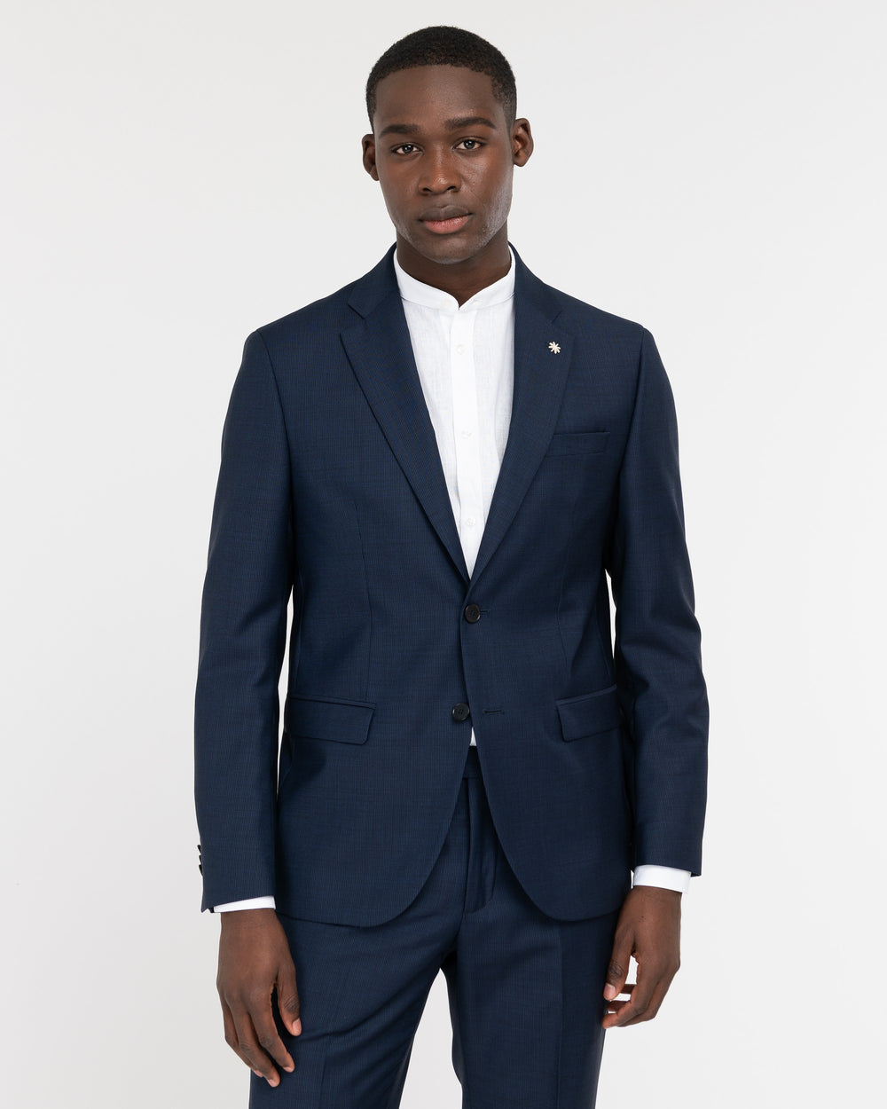 blue natural wool stretch suit