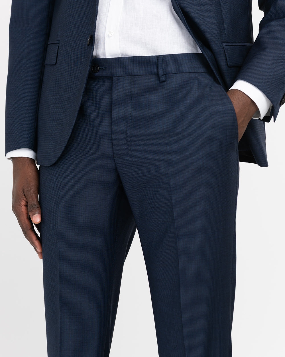 blue natural wool stretch suit