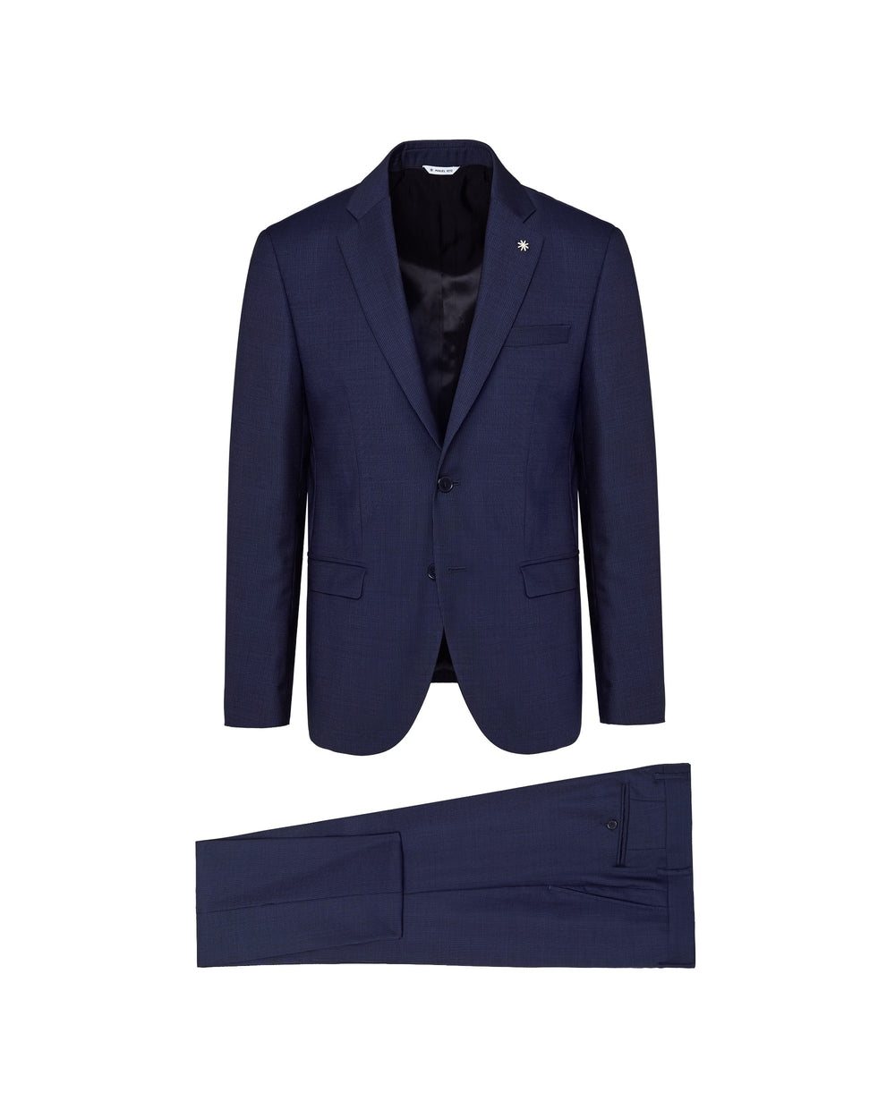 blue natural wool stretch suit