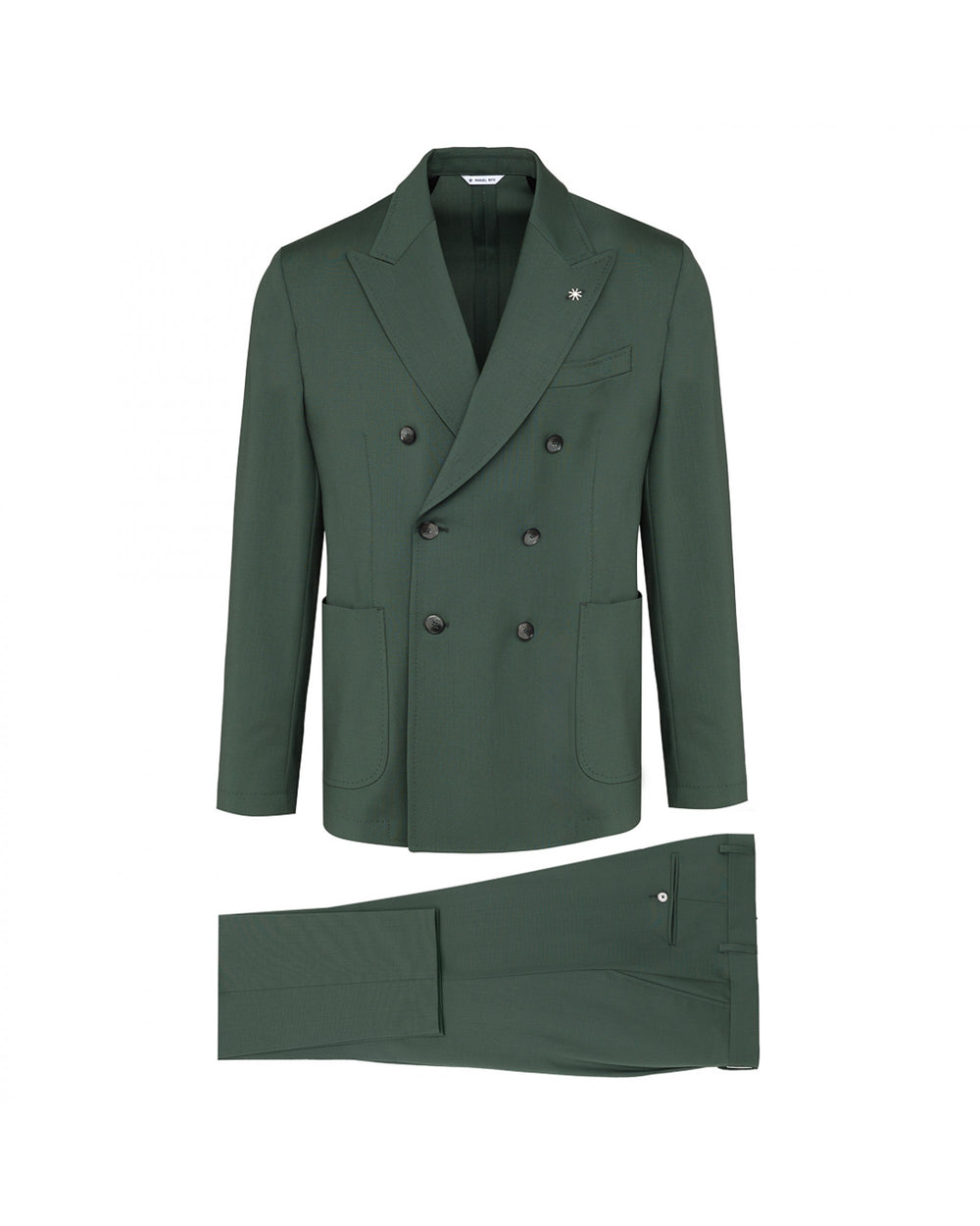 green stretch cool wool double breasted suit