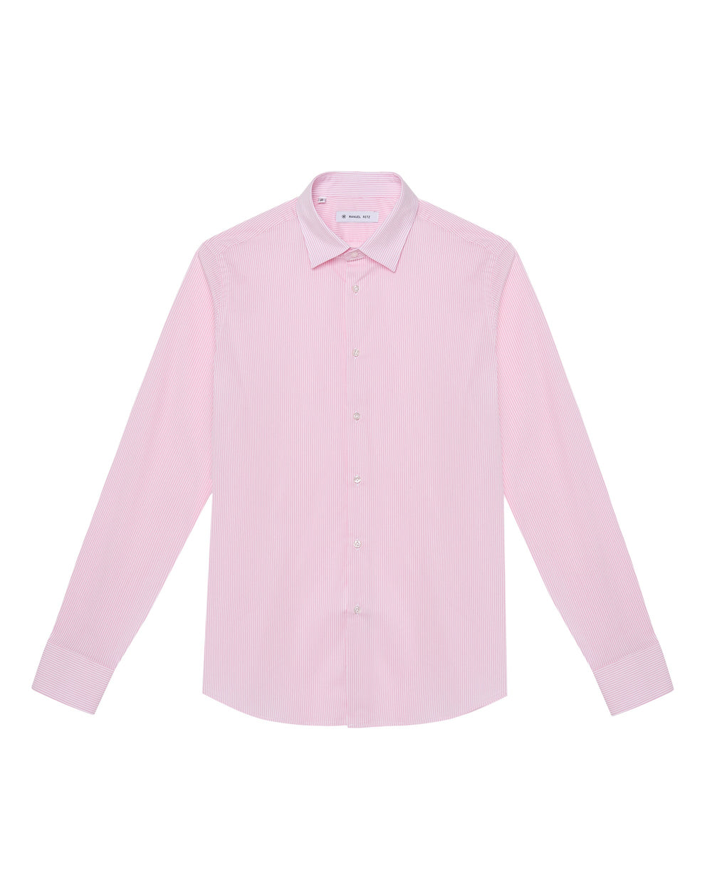 pink stretch cotton striped shirt