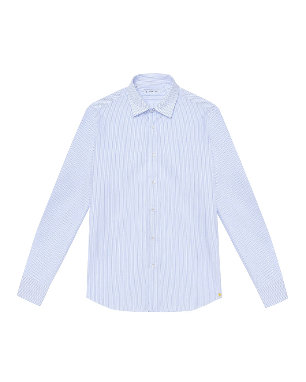 sky blue irregular stripe cotton shirt