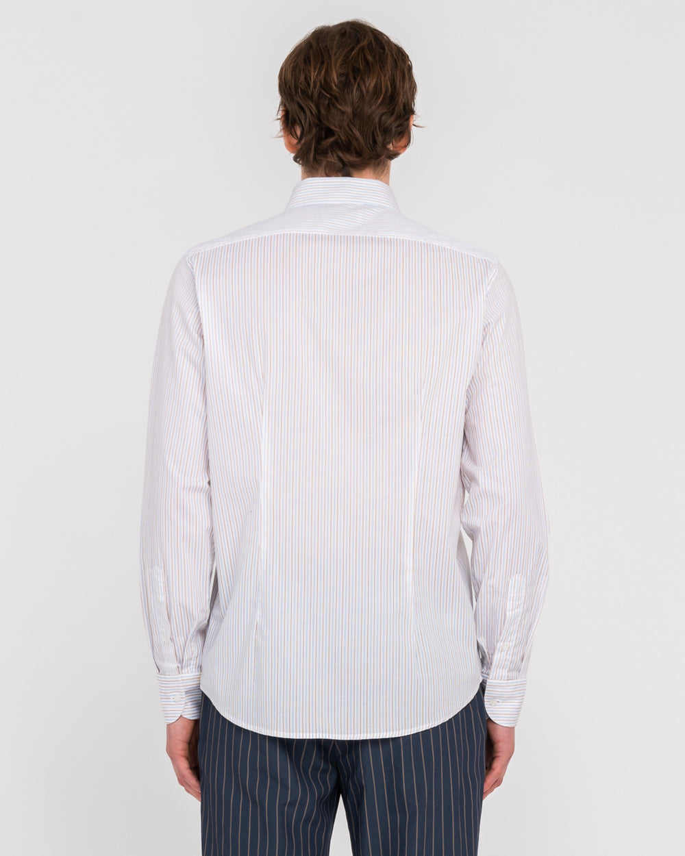 white print stretch poplin shirt