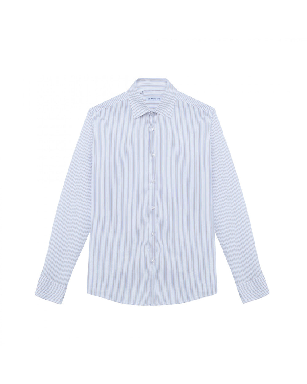 white print stretch poplin shirt