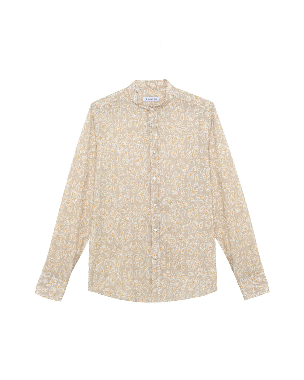 yellow cotton paisley print shirt