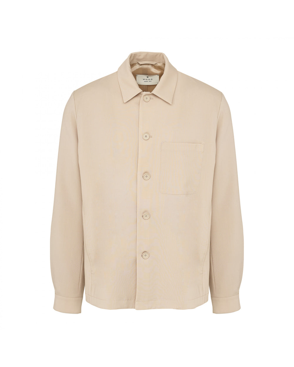 beige cool wool stretch overshirt