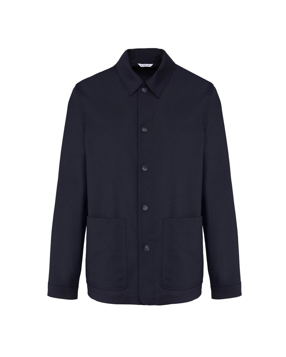 blue cool wool stretch overshirt