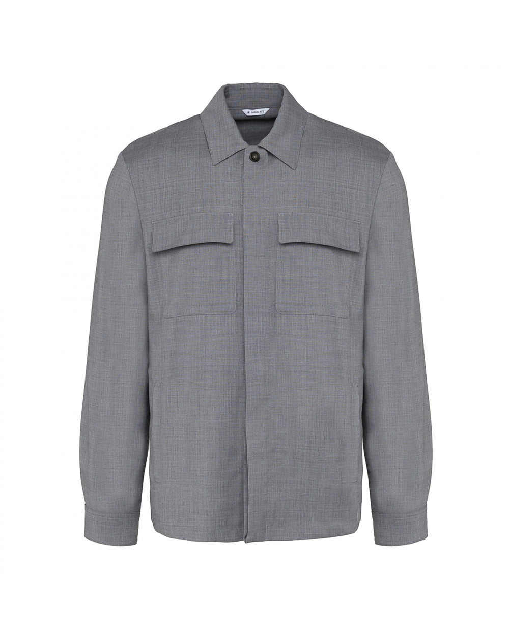 gray cool wool stretch overshirt