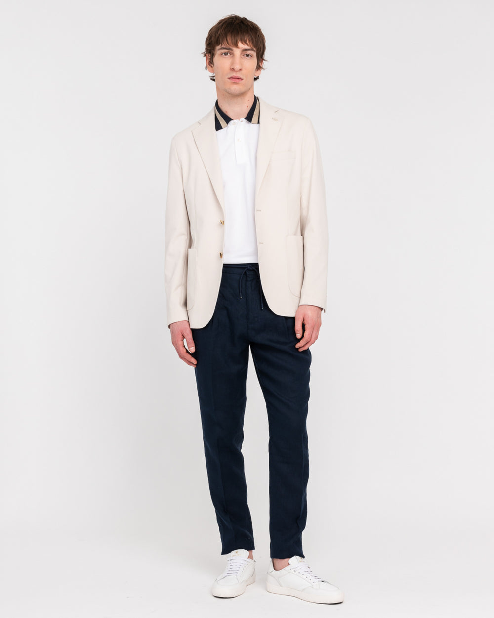 beige nuvola stitch milano stretch blazer