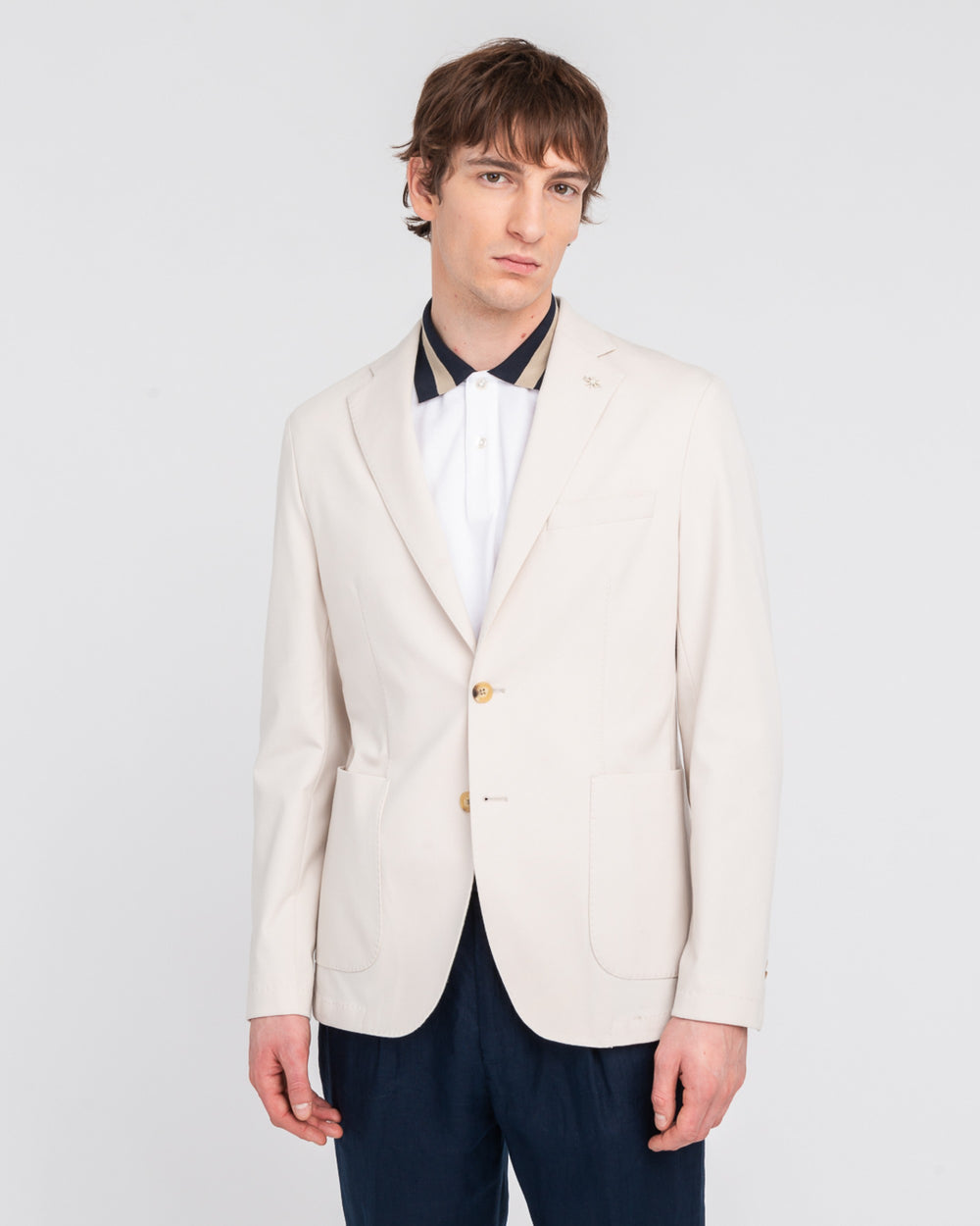 beige nuvola stitch milano stretch blazer