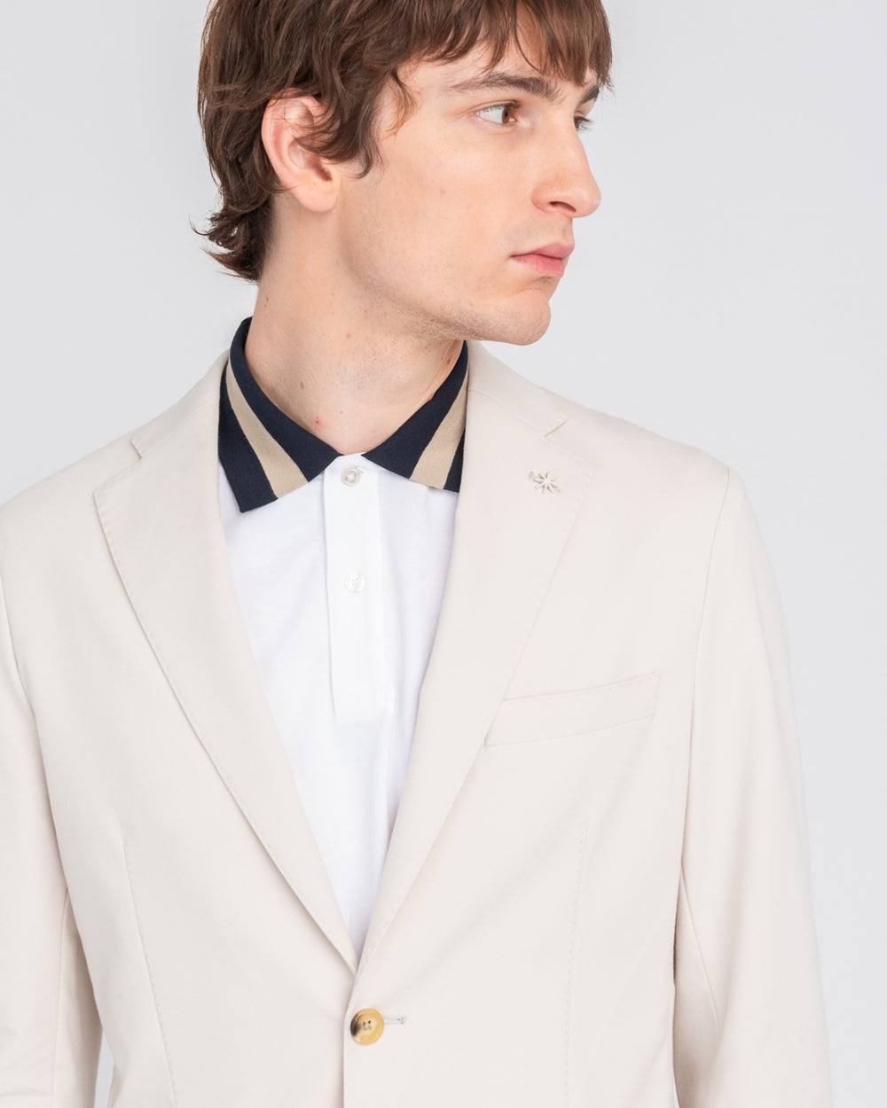 beige nuvola stitch milano stretch blazer