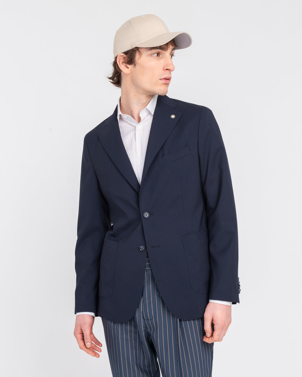 blue nuvola cool wool stretch blazer