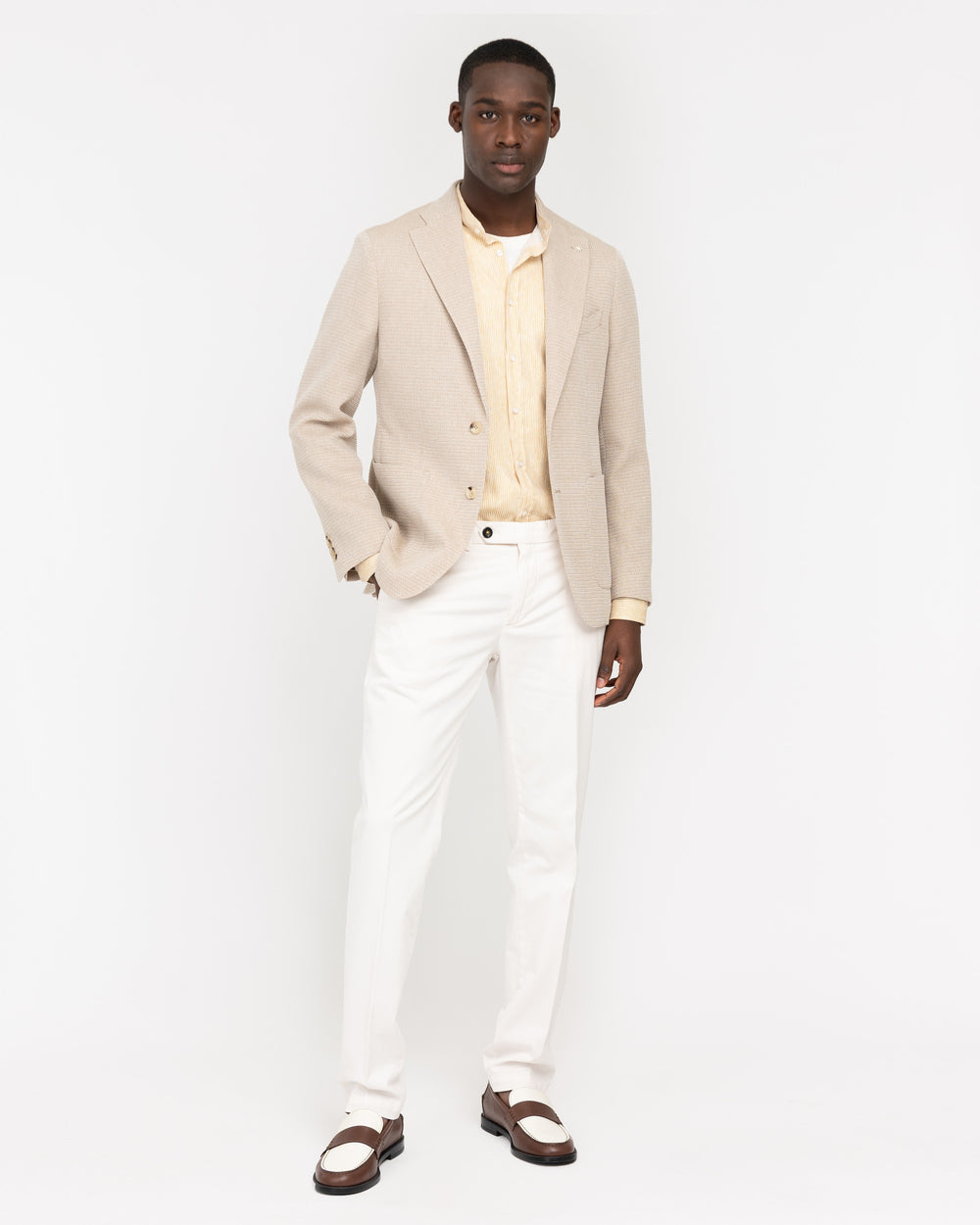 beige cotton blend nuvola blazer